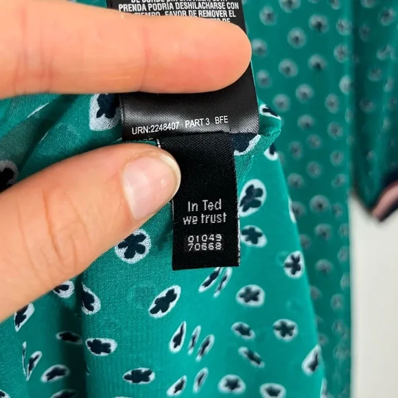 Ted Baker Sibella Green Floral Sheer Dress Sz 0 - Picture 14 of 14